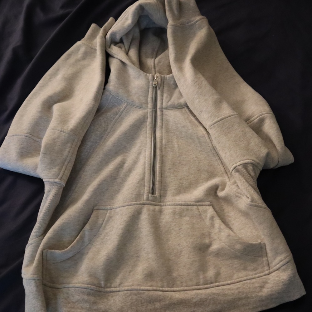 Lululemon Scuba 1/2 zip hoodie, heather grey, xs/s